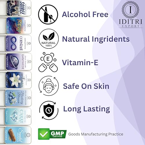 Image of IDITRI EXPORT Solid Perfume |Ganymede&Fleur Alcohol Free Wax Perfume Balm, Long Lasting | Pocket Tin 12g, Pack Of 2| Non Greasy Smooth Glide, Travel Friendly Men And Women