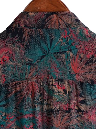 Image of JOTOOK Mens Hawaiian Shirt Short Sleeve Button Down Tropical Shirts Casual Floral Summer Beach Shirt