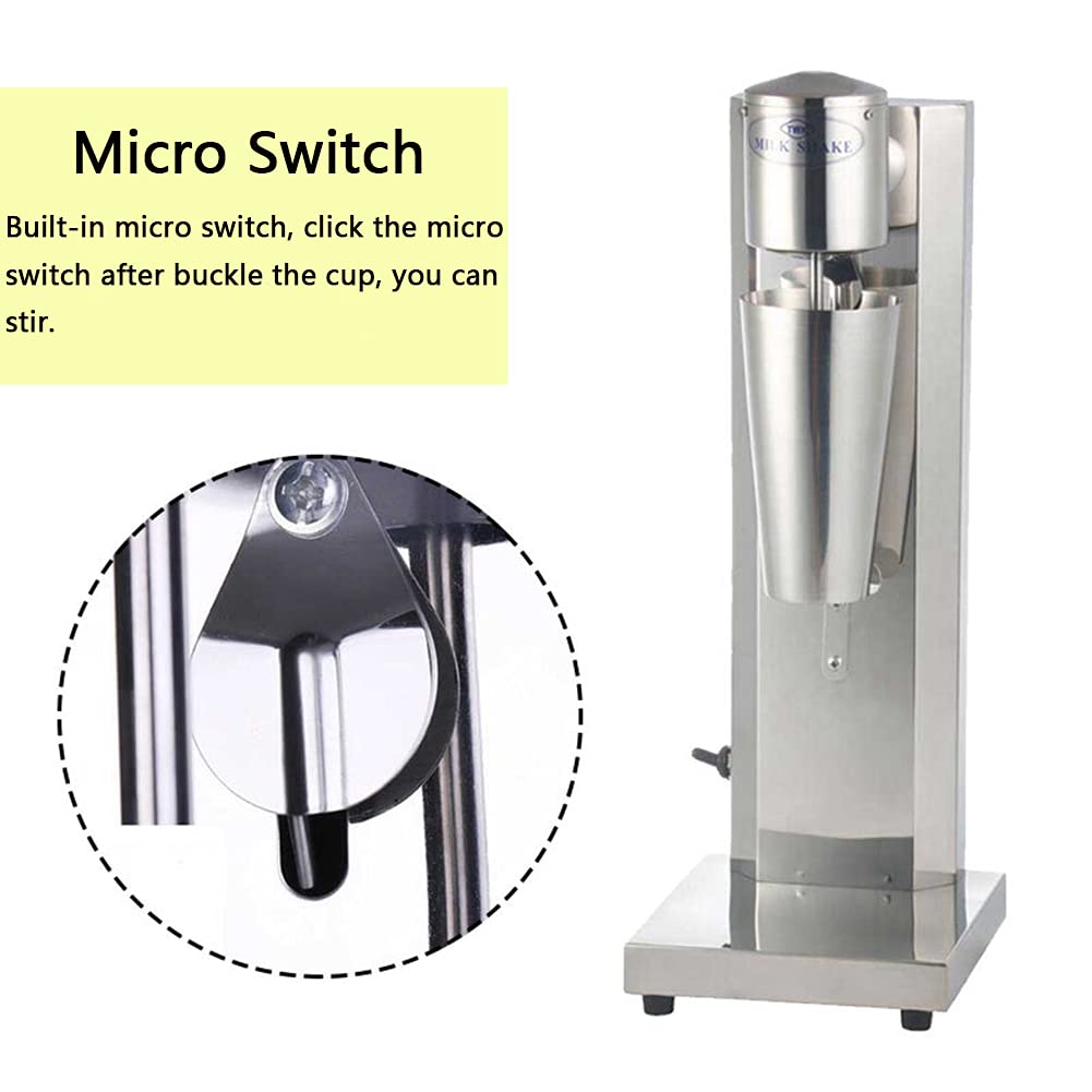 Commerciale Macchina Per Frappè Acciaio Inossidabile Frullatore Elettrico Per Frullatore Per Bevande Frullato Latte Frullatore Per Gelato Per Casa O Affari Tazza Da 750 Ml (Argento)
