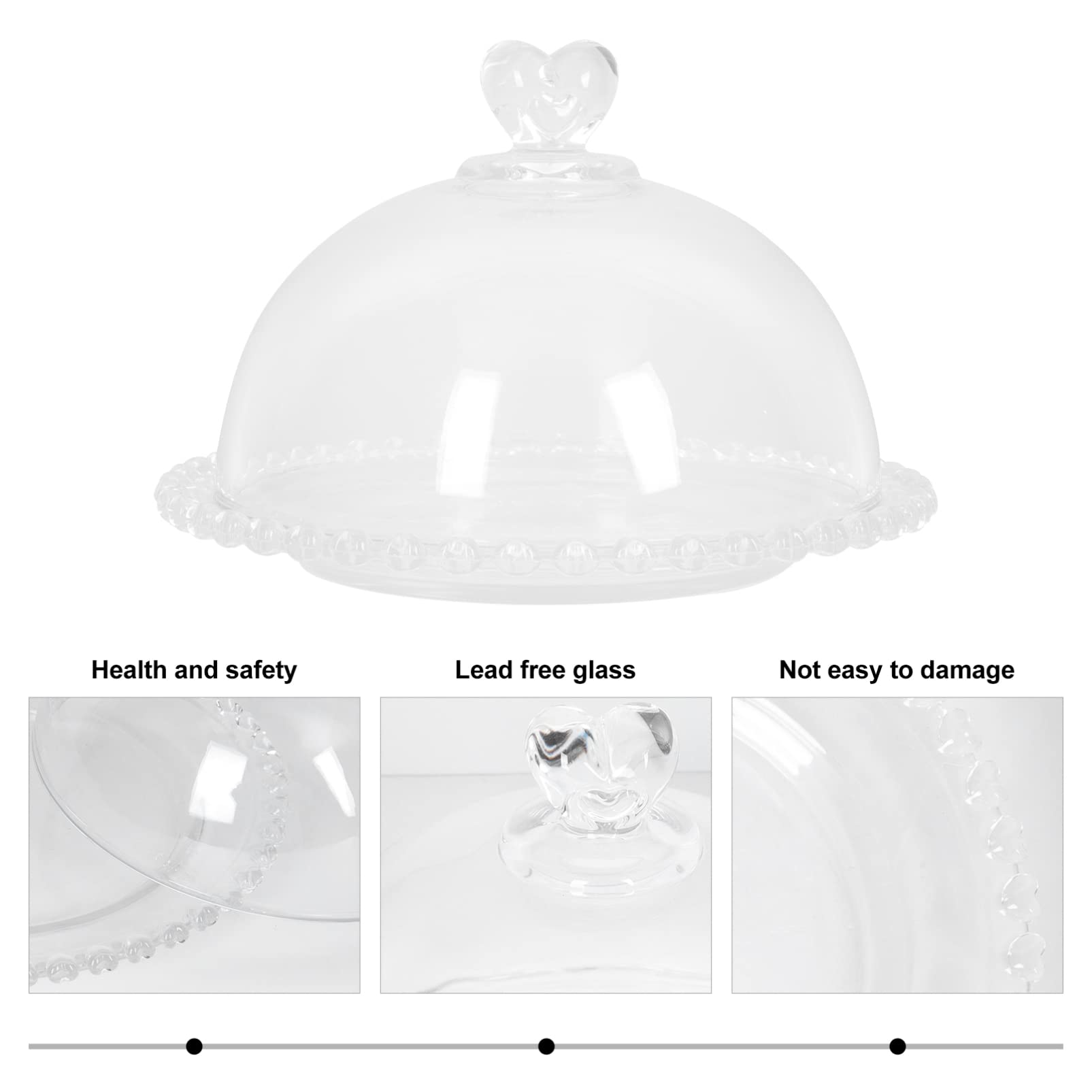 Clear Glass Butter Dish with Dome Lid Crystal Covered Butter Holder Round Cheese Butter Keeper Container Dessert Storage Dish for Home Kitchen