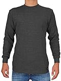 Men's Heavy Weight Waffle Pattern Thermal Shirt (Charcoal, X-Large)