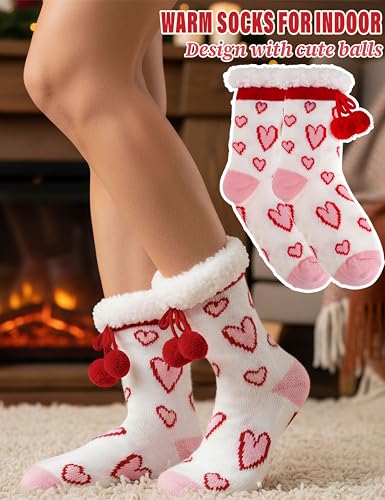 Image of MOGGEI Fuzzy Slipper Socks for Women, Warm Cozy for Winter, Non Slip Grips