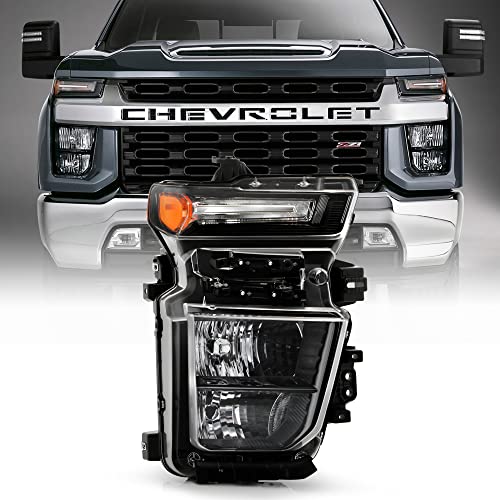 ACANII - For [Halogen Model] 2020-2023 Chevy Silverado 2500HD 3500HD Headlight Headlamp Replacement Right Passenger Side