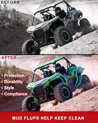 Image of XXL Fender Flares for Kawasaki Teryx KRX 1000 2020-2025 Accessories, Front Rear Heavy-Duty Combined Extended Mud Flaps Extension Mud Guards for Kawasaki Teryx KRX 1000, Replace #99994-1324