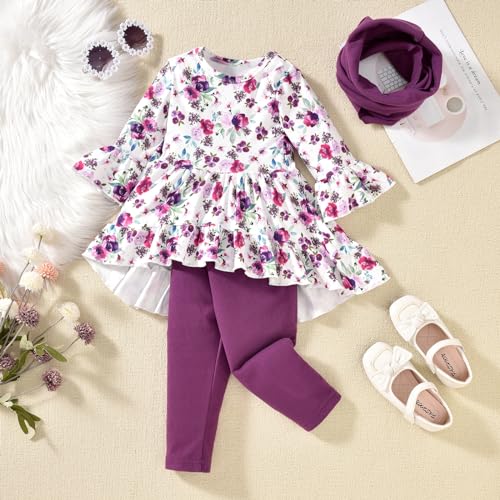 Image of fioukiay 4 Years Girl Fall Clothes Toddler Girl Winter Clothing Sets Little Kids Boutique Clothes