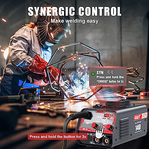 AWT Soldador MIG 140 Amp, Flux Core MIG soldador/máquina de solda 2 em 1, máquina de solda 110 V com