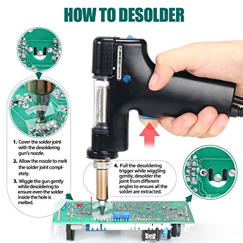 Yihua 948 Upgraded 2 In 1 Esd Safe 80W Desoldering Station And 60W Soldering Iron- Desoldering Gun And Soldering Station °F /°C thumb #5