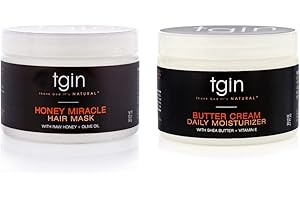 tgin Butter Cream Daily Moisturizer Honey Miracle Hair Mask Deep Conditioner Duo:...