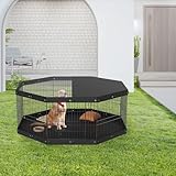VEVOR Welpenlaufstall 8-TLG. Welpenauslauf 609,6cm hoch Tierlaufstall mit Bodenmatte und Abdeckung aus 600D Oxford-Gewebe Hundelaufstall aus Q235 Hundelaufstall Freilaufgehege