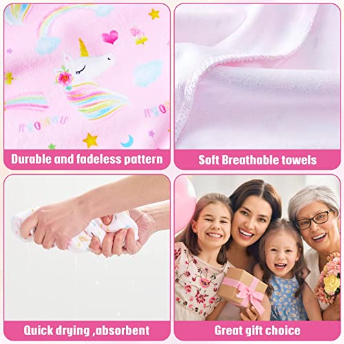 WAWSAM Mikrofaser Haarturban für Mädchen 2 Stück Schnelltrocknendes Haartrockentuch mit Knopf Weiches Haare Handtuch Turban für Lange & Kurze Haare