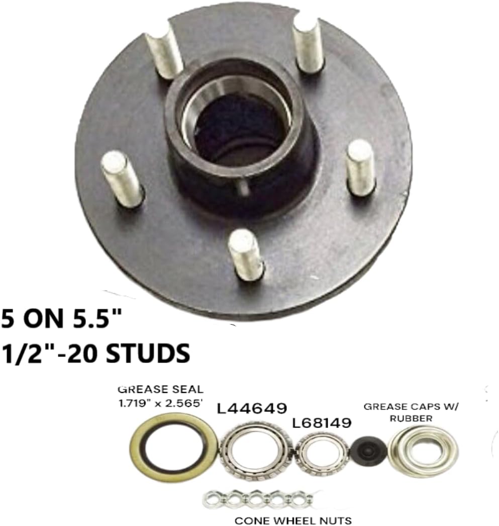 5 Lug Trailer Idler Hub Kit 5 on 5.5 for 3500 lbs Axle 5x5.5