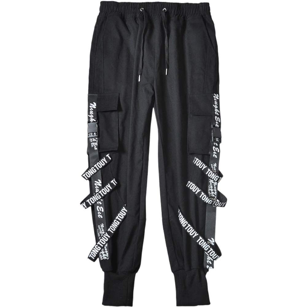 Hello MrLin Pantaloni da Uomo Techwear Giapponese Streetwear Goth Nero Cargo Pantaloni Uomo Jogger Moda Tripp Pantaloni