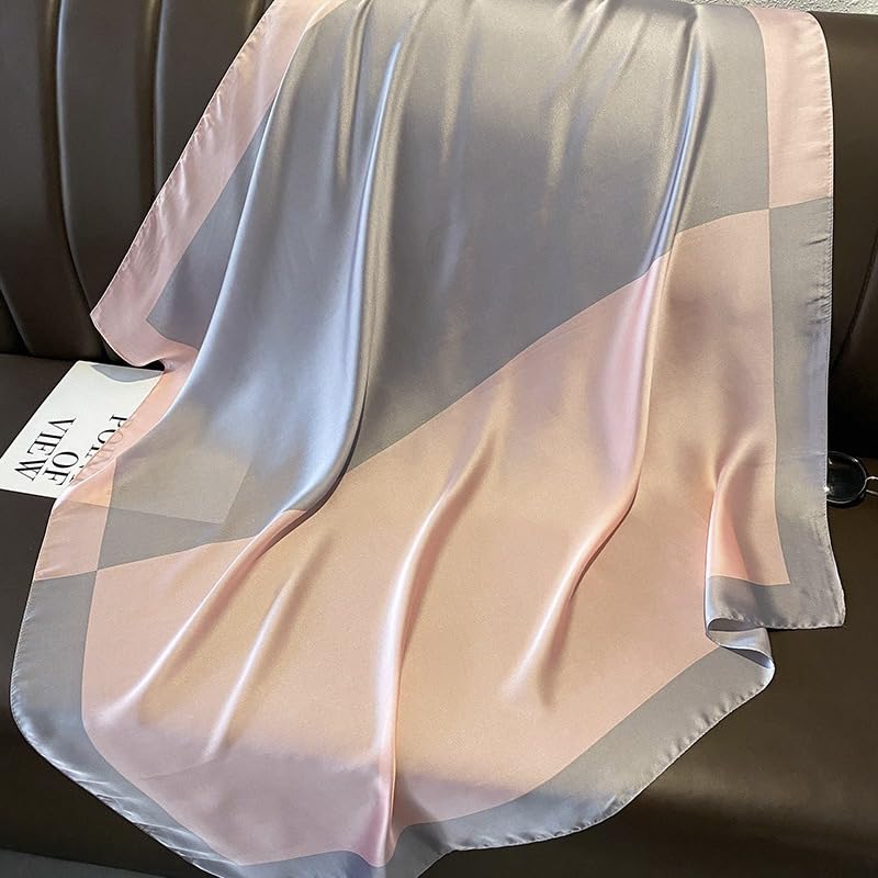 35 inch Silk Like Scarf Women's Fashion Pattern Large Square Satin Headscarf Headdress Scarves3