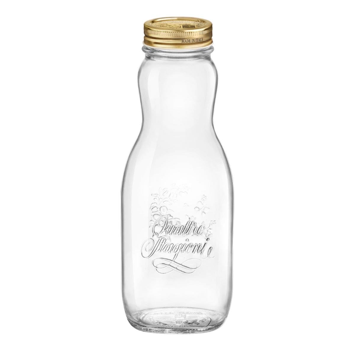 Bormioli Rocco Evolution Clear Glass Refrigerator Cup with Plastic Lid and Clip Closure lt 1.7 Ltr