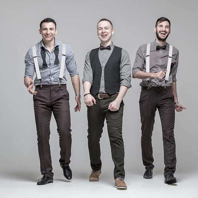 Image of Suspenders for Men, Adjustable Suspenders with Elastic Straps Y-Back Construction Heavy Duty for Work