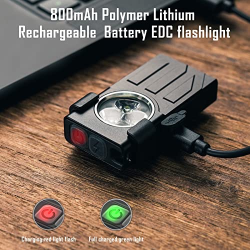 Sayram 1100 Lumens Pocket Light, Edc Flashlight With Keychain, Uv And Red Modes, Magnetic Base And Clip, Rechargeable Mini Light For Camping, Hiking, Emergency - Black #TOP5