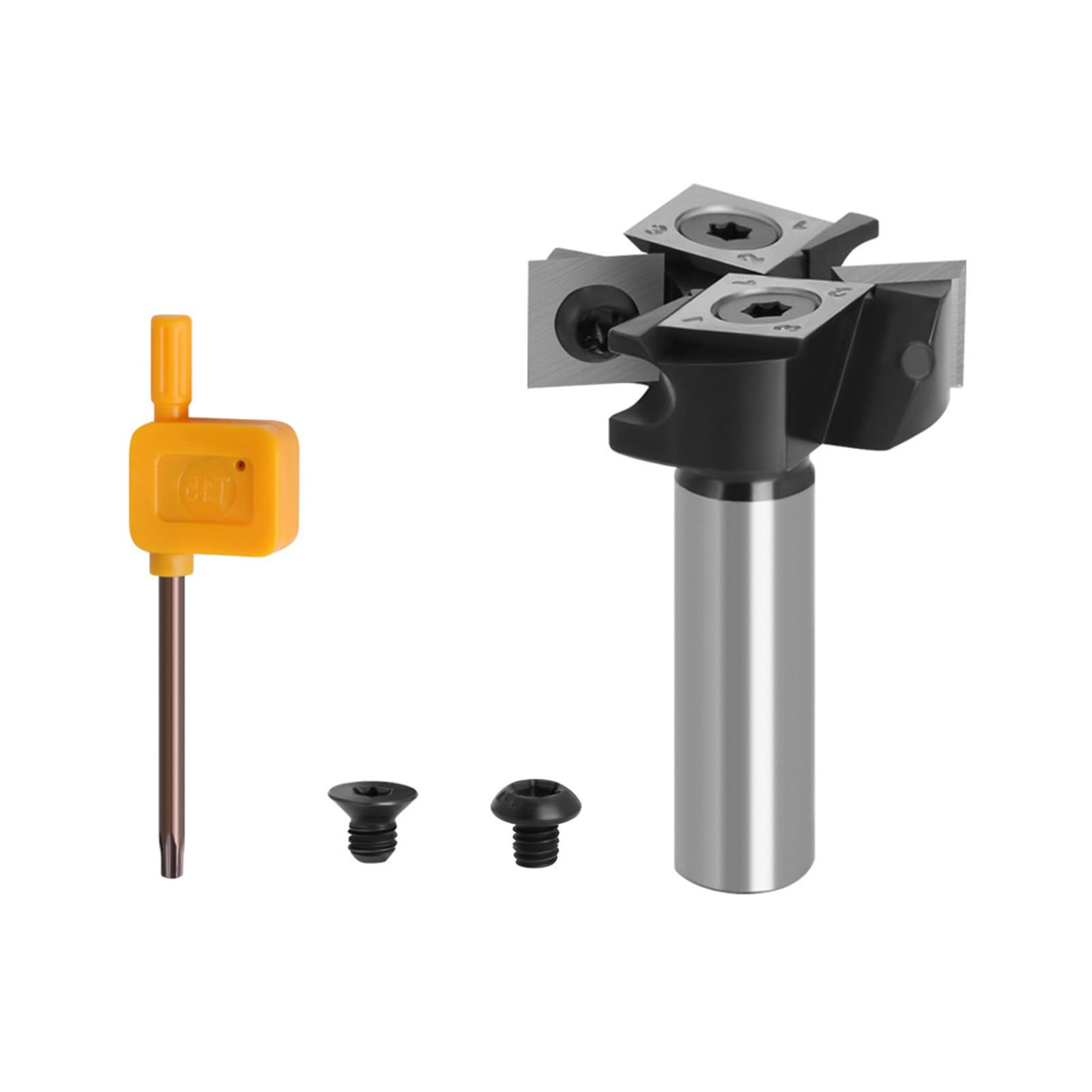 Kalttoy Upgraded 4-Flutes Wood Planer Bit Spoilboard Surfacing Router Bit Insert Slab Flattening Router Planing Planer Wood