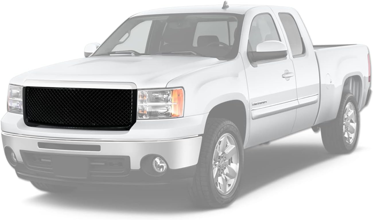 Armordillo USA 7169197 Mesh Front Hood Grille - Gloss Black Fits 2007-2013 Chevy Silverado 1500