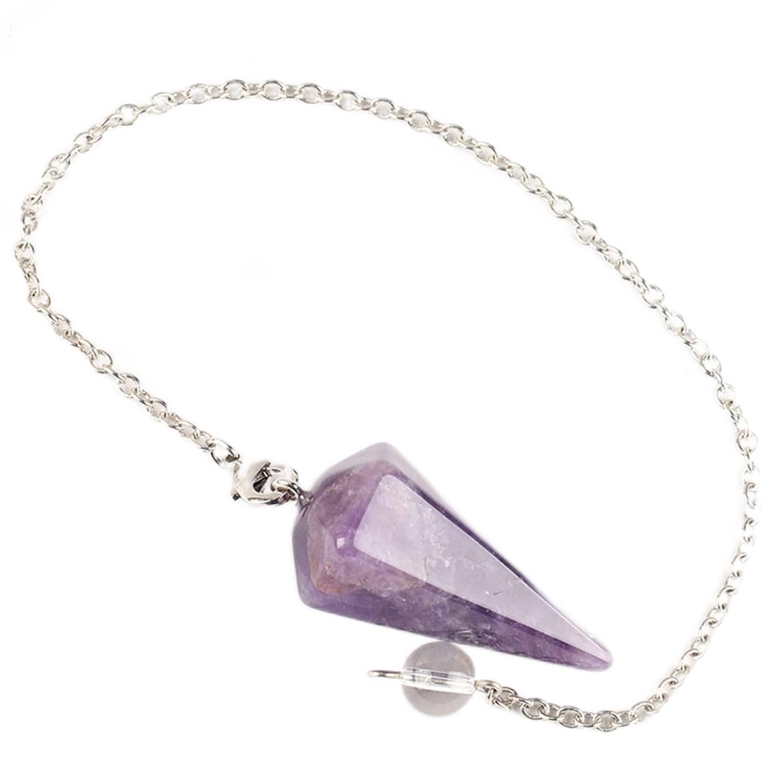 Bijoux divination pendule cristal pour chasser le stress avec l'améthyste brute