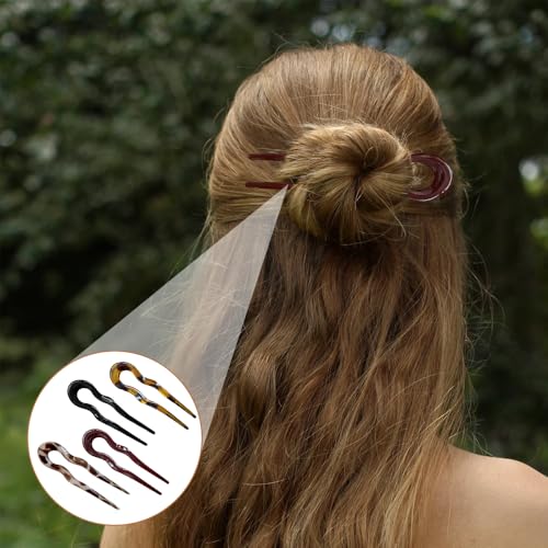 French Pin, French Hair Pin Französische Haarnadeln u Förmige Haarnadel Groß French Twist Hair Pin für Damen Styling Haar Accessoires 4 Stück