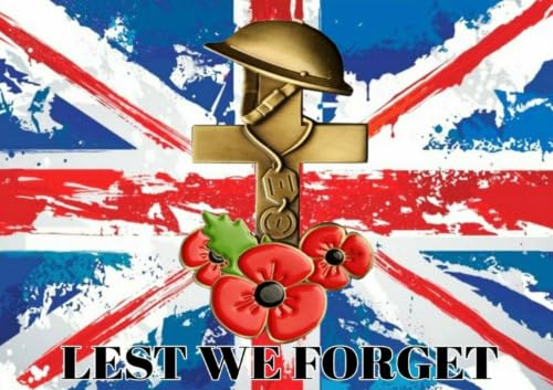 Remembrance Day Metal Sign Lest We Forget Soldier England War Plaque Army (Aluminium A3 (400x290mm) Approx)