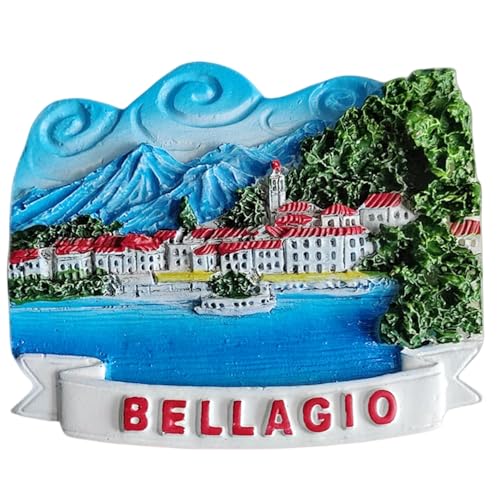 Imán decorativo Bellagio Lake Como Italia 6.7x5.6 cm miniatura 1