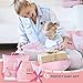 UOMNY Crib Bedding Set for Girls - Pink Baby Nursery Sets 3 Pieces Quilt Comforter Fitted Sheet Toddler Pillowcase Soft Star