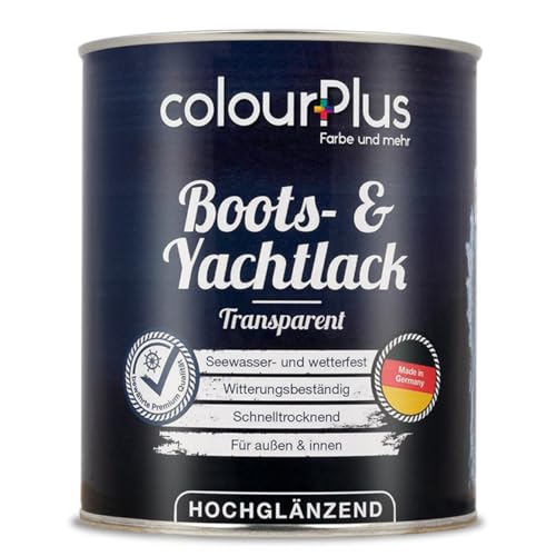 ColourPlus Bootslack & Yachtlack 750 ml Transparent | Klarlack Holz außen wasserfest | Bootslack glänzend | robuster & wetterbeständiger Holzschutz für Boote, Fensterrahmen, Möbel & Gartenmöbel