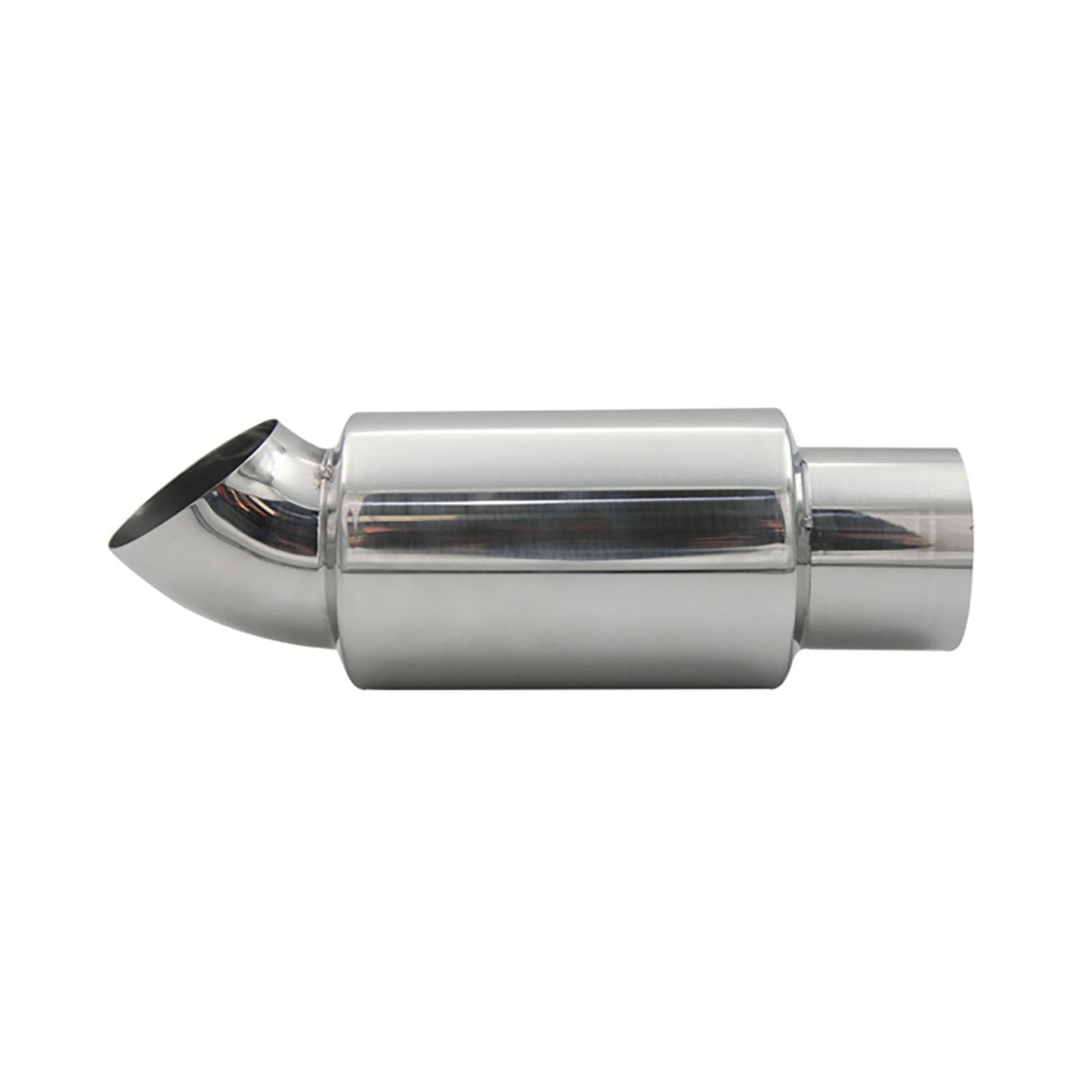 Silenciador de Escape Krtopo 2,5pulgadas/63mm Silenciador de Escape de Admisión Acero Inoxidable Resonador de Escape Curvo Diesel Punta de Escape de Salida Adecuado para automóviles y Camiones SUV