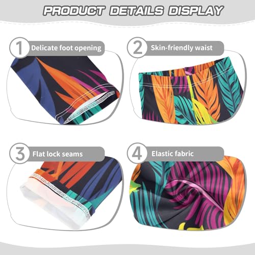 Bolaz Toddler Girls Leggings Printed Yoga Pants Leggings Light Colorful Leaves for Kids3