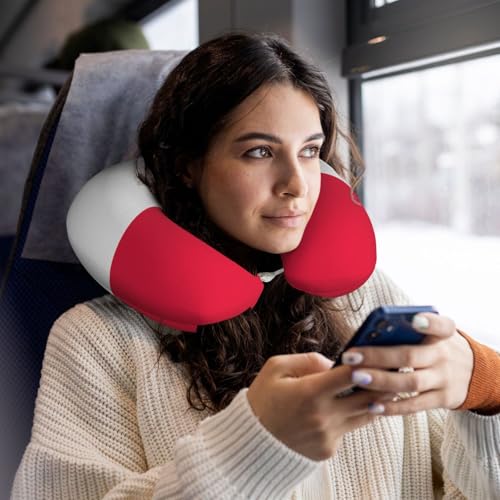 Almohada de viaje espuma viscoelástica U con funda lavable miniatura 5
