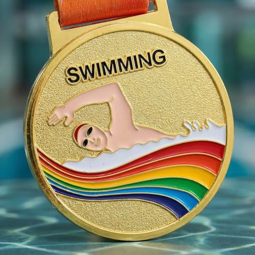 Medallas de natación para niños de metal GALPADA con colgador 5