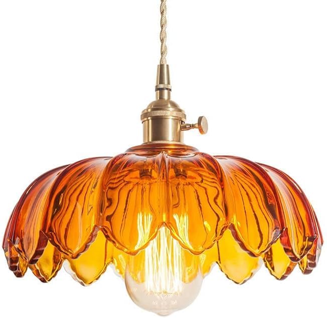 Suspension Verre Plafonnier,Lustre réglable,Lumières Suspendue vintage en laiton pour la salle à...