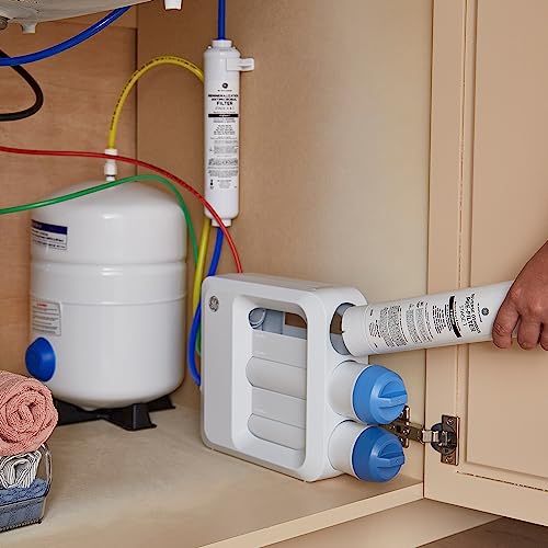 Image of GE 5 Stage Reverse Osmosis Under Sink Water Filtration System with Faucet & Filters | Reduces 95+ Impurities Including Lead, Chlorine, Arsenic | GXRV40TBN, FQ18PN, FQ18MN, FQ18RT