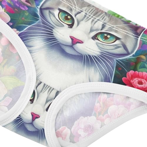Florals Toddler Underwear Floral 2t Cotton Little Girl Panties Cute Cat Flowers Briefs Undies Kids4