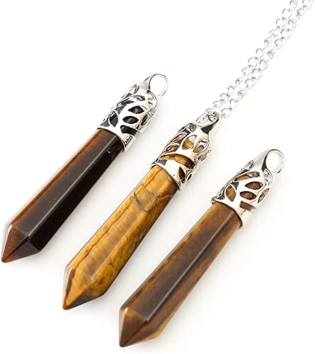 Miniatura 5 de 1 collar con colgante de bala de piedras preciosas naturales, piedra de cristal curativo, cuarzo, reiki, chakras, energía, roca de 26 pulgadas