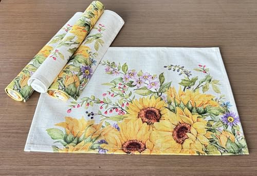 55% Off Sunflower Placemats Set of 4 - Washable & Heat Resistant - Image 2