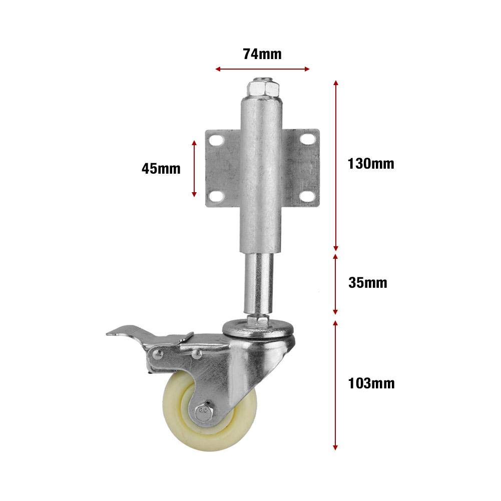 3"Nylon-Metalltor-Rad-Hochleistungsflache freie gefederte Schwenker-Gießmaschine mit Belastbarkeit der Bremse 220lbs