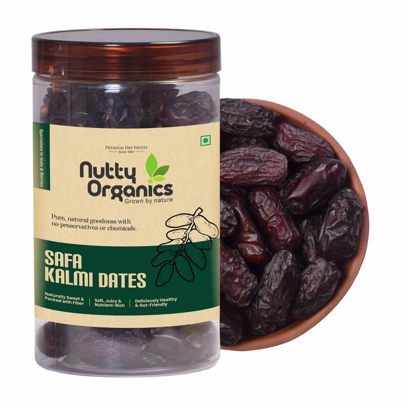 NUTTY ORGANICS Premium Kalmi Dates 500GM | Khajoor Rich in Fibre Low-Fat Food, Fresh & Soft Khajur Dry Fruit with Natural Sweetness