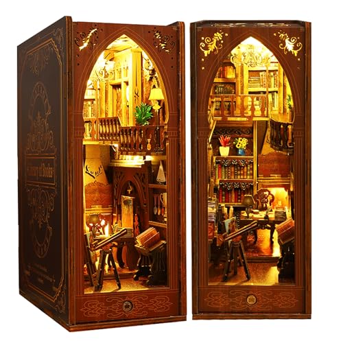 Kit miniature 3D en bois coin de livre Flever serre-livres maquette bibliothèque à monter