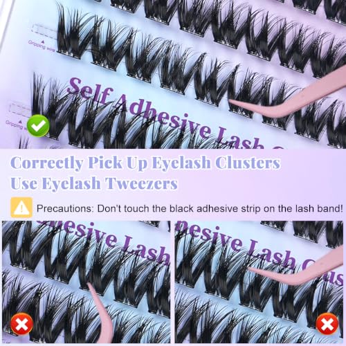 Image of MAYCREATE 100Pcs Self Adhesive Eyelash Natural Wispy Lash Clusters 10-16mm