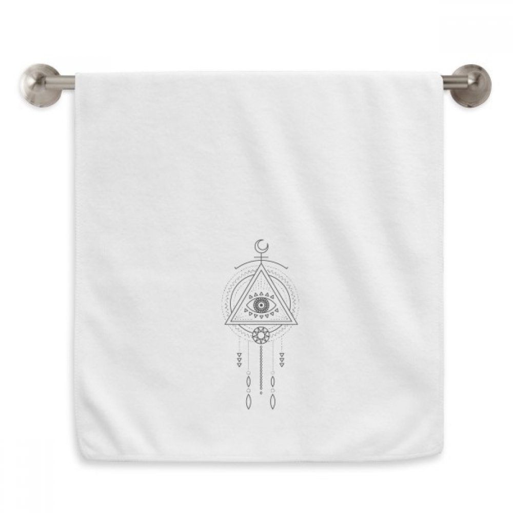 Serviettes moelleuses géométrie alien triangle totem blanc pour salle de bain moderne et spa