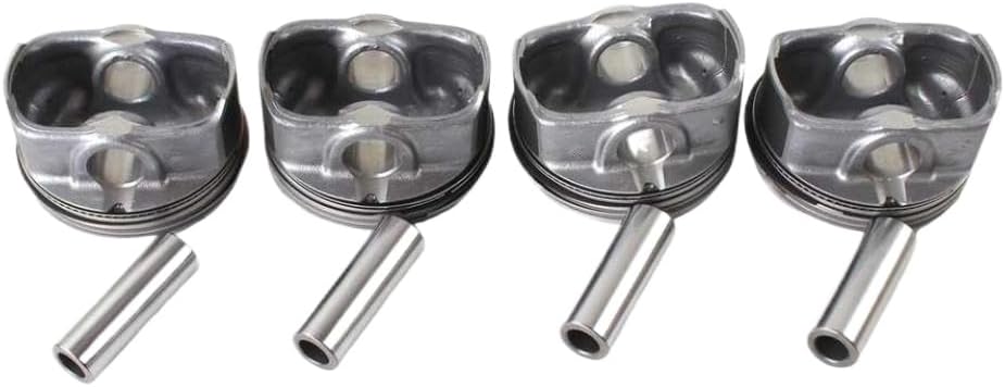 4-Piece Piston and Rings Kit +0.5mm for Accent and Rio 1.6L DOHC Engine (2012-2017) - Compatible with OEM Part Numbers 23041-2B600 and 23041-2B610