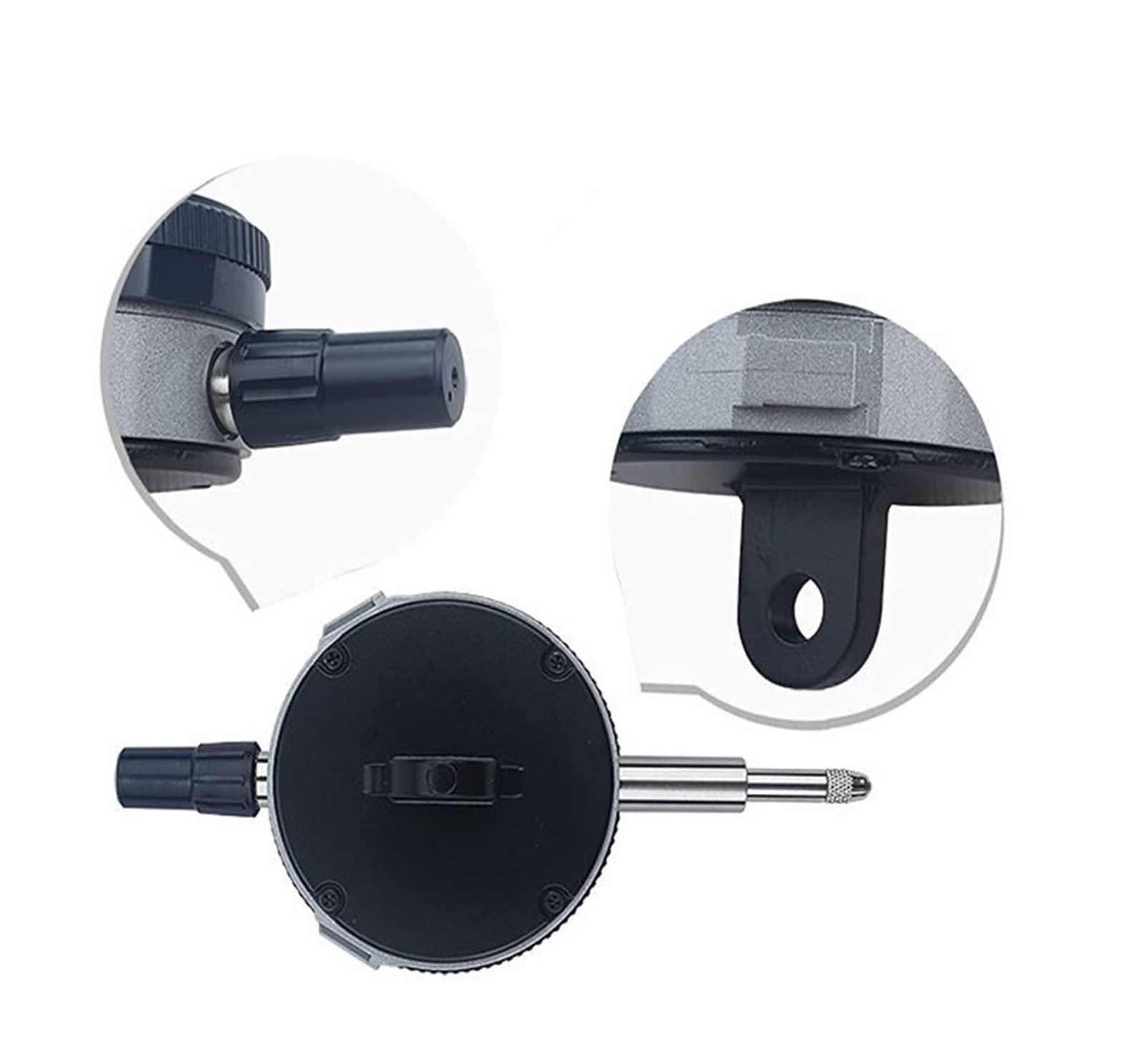 Comparatore Centesimale, Indicatore di quadrante 0-10mm 2046S Indicatore di risoluzione preciso di 0,01 mm Indicatore di misurazione del quadrante dello strumento Leva da tavolo per Falegnameria, Offi