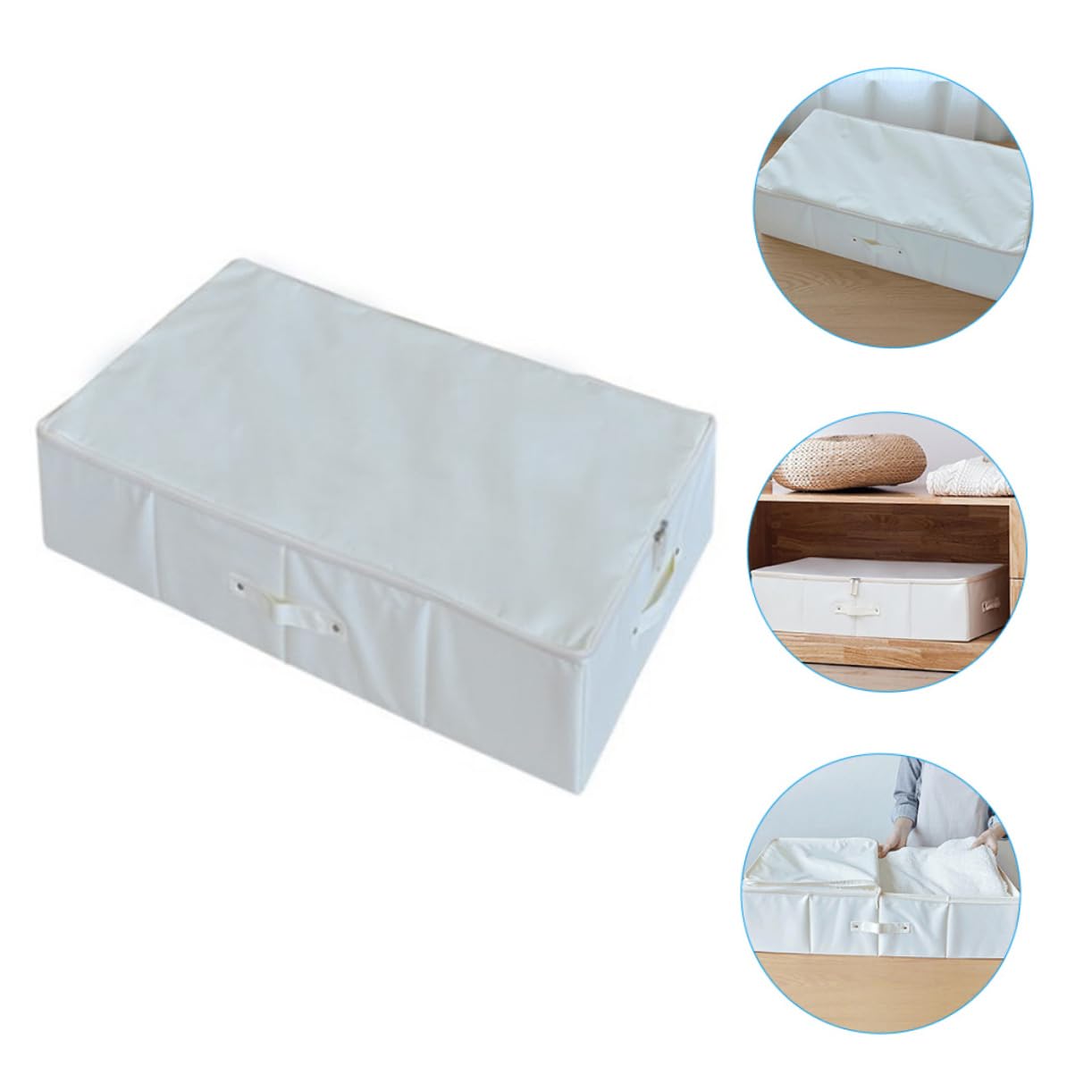 LABRIMP Organizer per Coperte e Piumoni Facile da Aprire e Chiudere Contenitore Pieghevole Oxford Chiusura Zip per Armadi e Ridotti Sotto Materasso