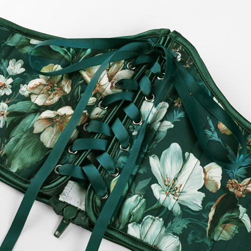Image of Scarlet Darkness Corset Belt for Women Renaissance Lace up Corset Floral Wide Waist Belts