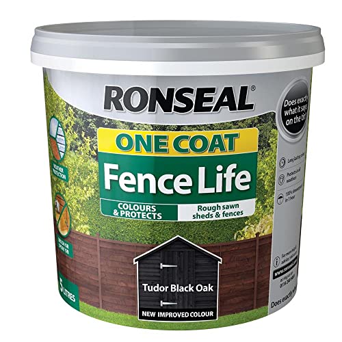 Price comparison product image Ronseal RSLOCFLTBO5L One Coat Fence Life Tudor,  Black Oak