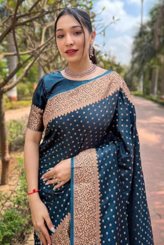 Image of Women's Kanjivaram Soft Silk Banarasi Saree With Blouse Piece | Banarasi Sari For Women | Saree with Blosepiece