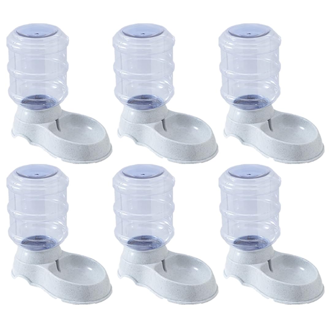 Kuber Industries Dog Food Bowl|Drinking Fountain Cat & Dog Bowl|Reusable,Durable|Bowl with Refillable Water Bottle|Stylish Dog Accessories for Indoor & Outdoor Use|LS147GR|3500ML|Grey (Pack of 6) (B0CVL6VYSD) Amazon Price History, Amazon Price Tracker