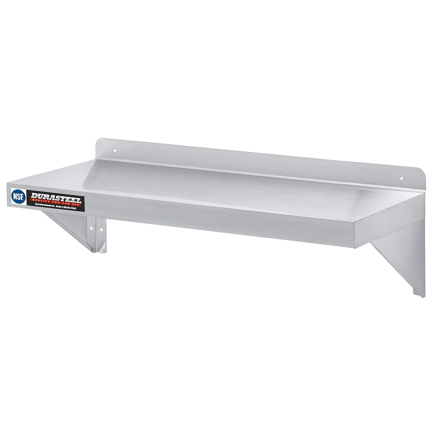 DuraSteel Stainless Steel Shelf - 36 Inch Wide x 14 Deep Commercial NSF Mounted Metal Wall Shelf Pantry Organizer Garage Storage Shelves - Rack Shelving Restaurant Kitchen Units Laundry Utility Room